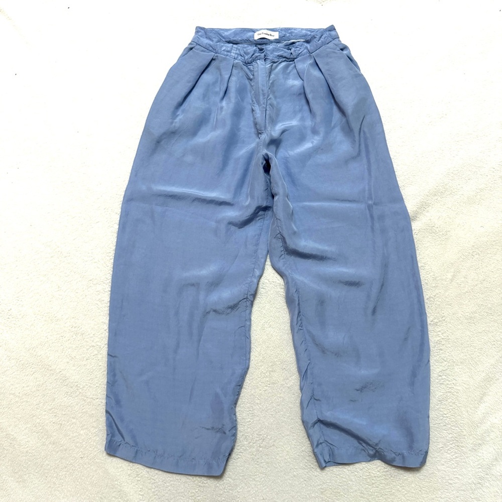 Frankie Shop sz M Tansy Pleated Pants Cupro Silky Wide - Picture 2 of 8